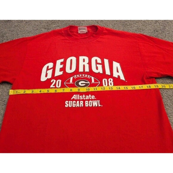 Vintage Y2k TCX University of Georgia Bulldogs 2008 Sugar Bowl Red T-Shirt Men's - Picture 6 of 7